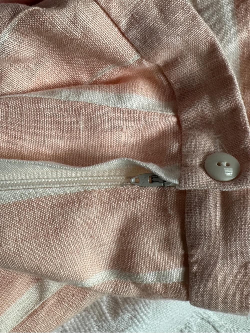 Striped Pink and Cream A-Line Women's Skirt - Picture 8 of 9
